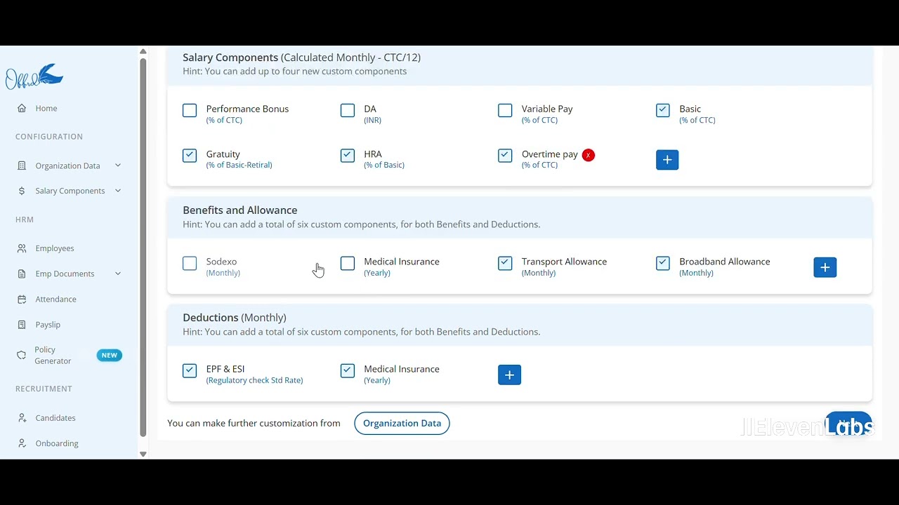 How to Configure Salary Components in Offrd