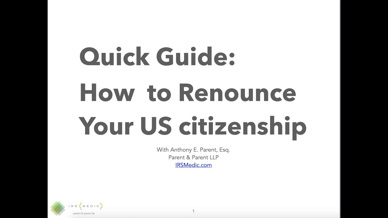 How to Renounce Your US Citizenship: A Quick Start Guide