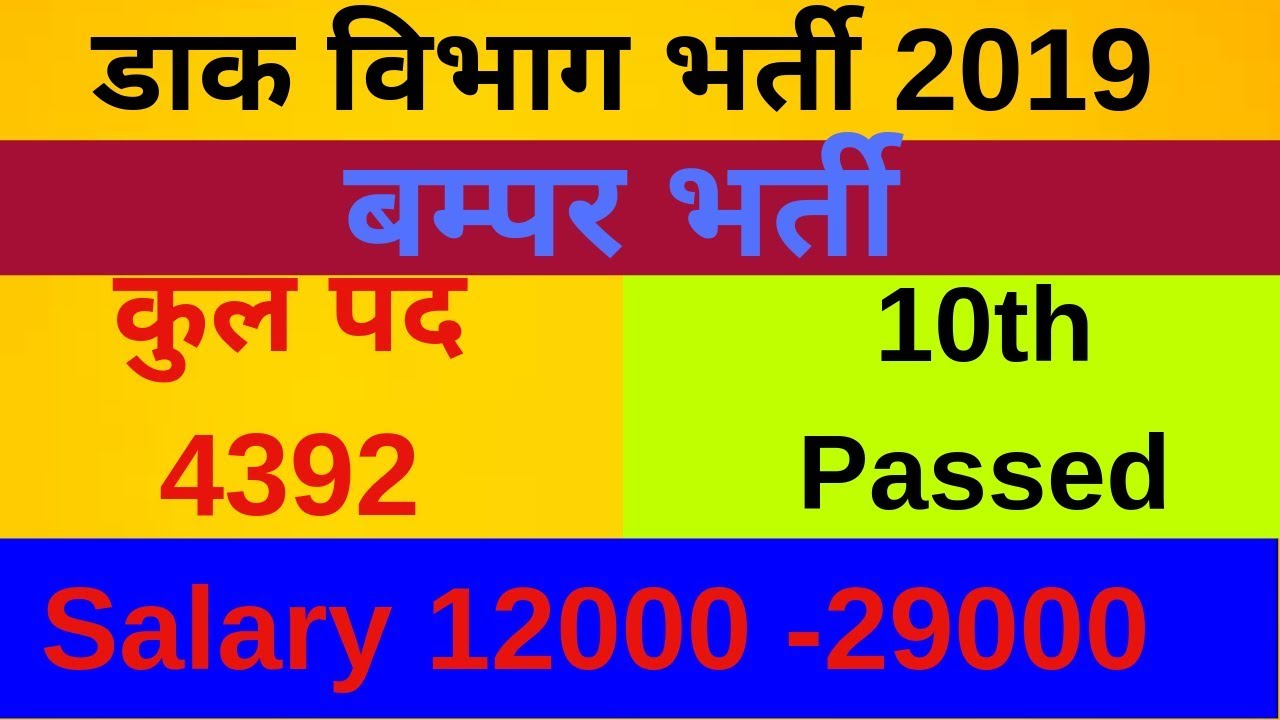 Odisha Post Office Recruitment 2019 Important Dates  Salary