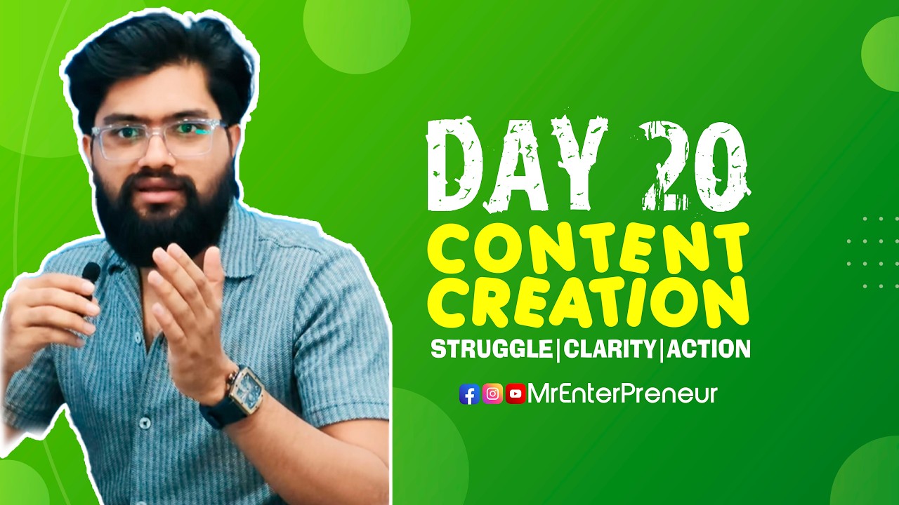 Learning Content Creation From Zero | Day 20 — Full Episode | Solo Creator Reality #contentcreation