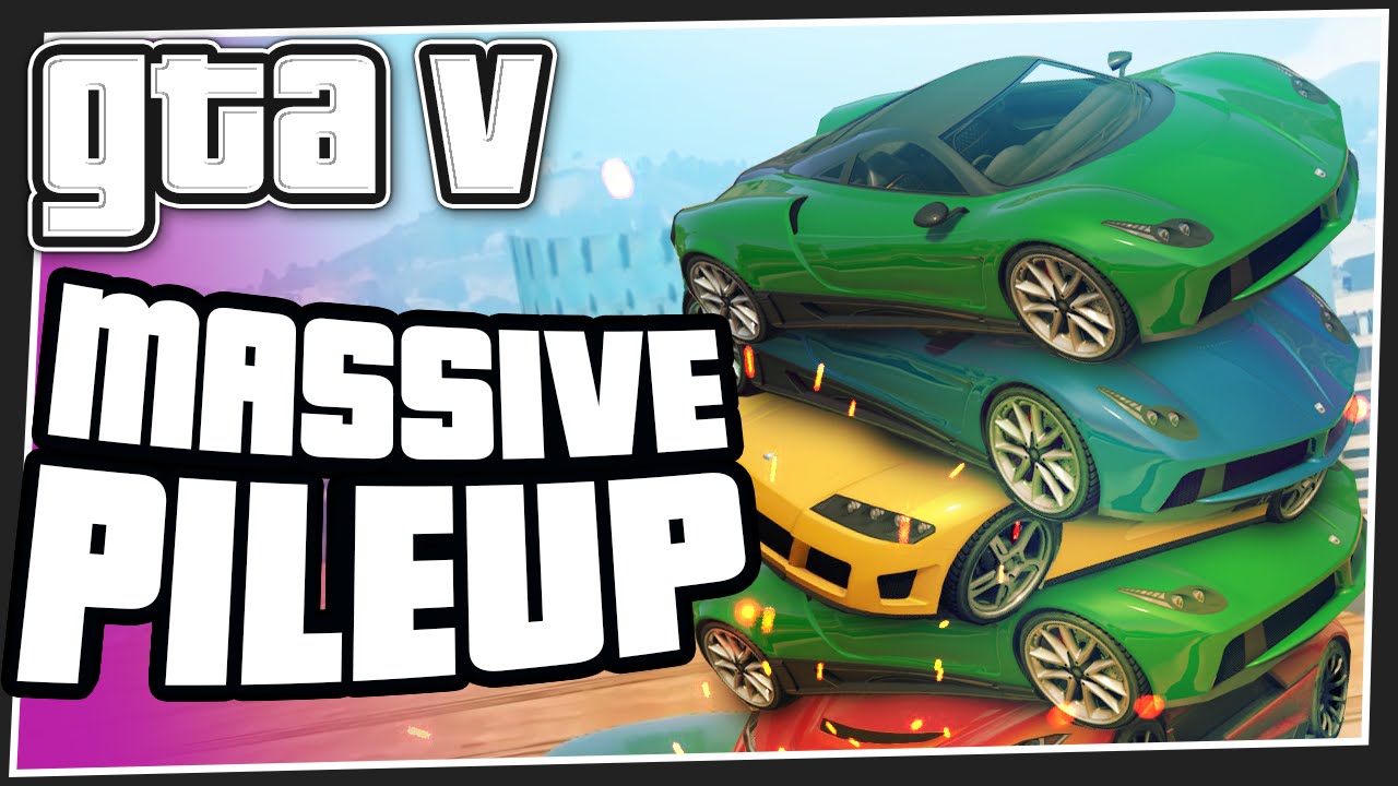MASSIVE PILEUP - GTA 5 Online (GTA V Funny Moments)
