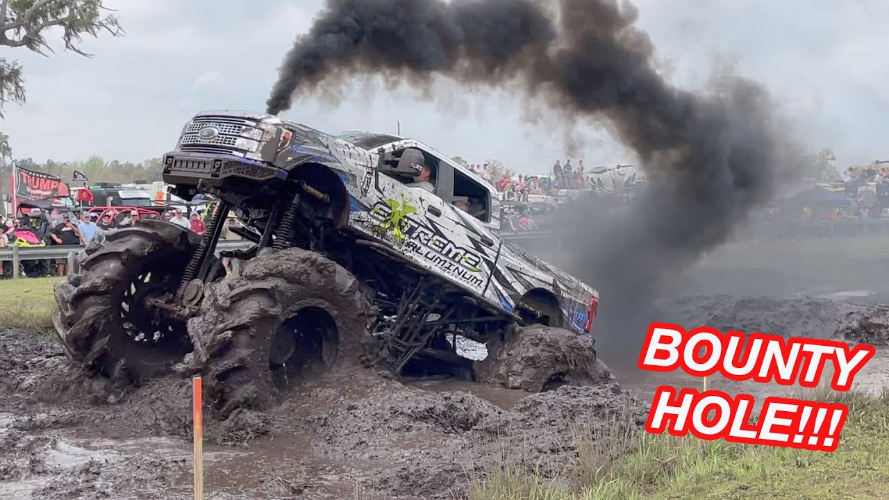 Bounty Hole Competition Swallows Trucks!!! Full Bounty Hole From Ironhorse Mud Ranch!!!