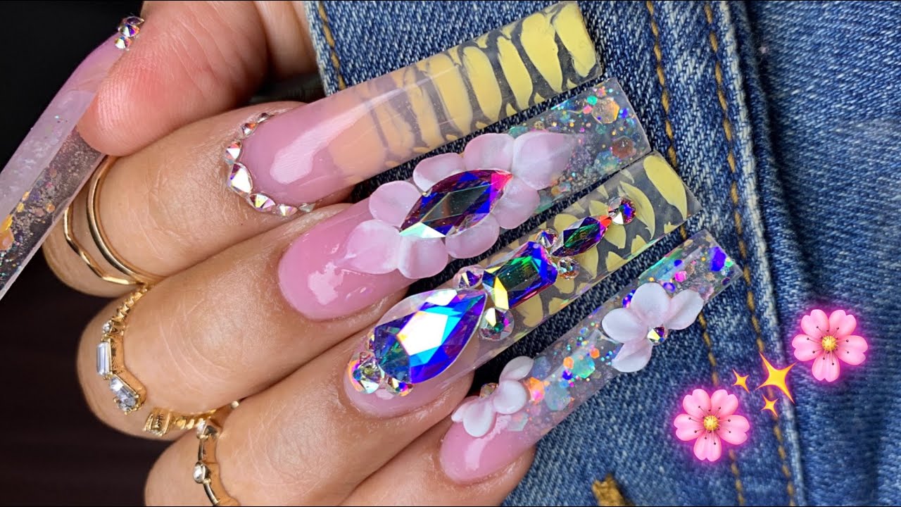 WATCH ME WORK: SPRING CROC PRINT NAILS🌸✨/ ACRYLIC NAILS WITH NON DOMINANT HAND #nails