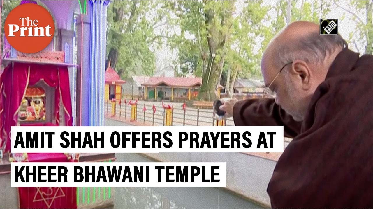 Amit Shah, Manoj Sinha offer prayers at Kheer Bhawani Temple, Srinagar