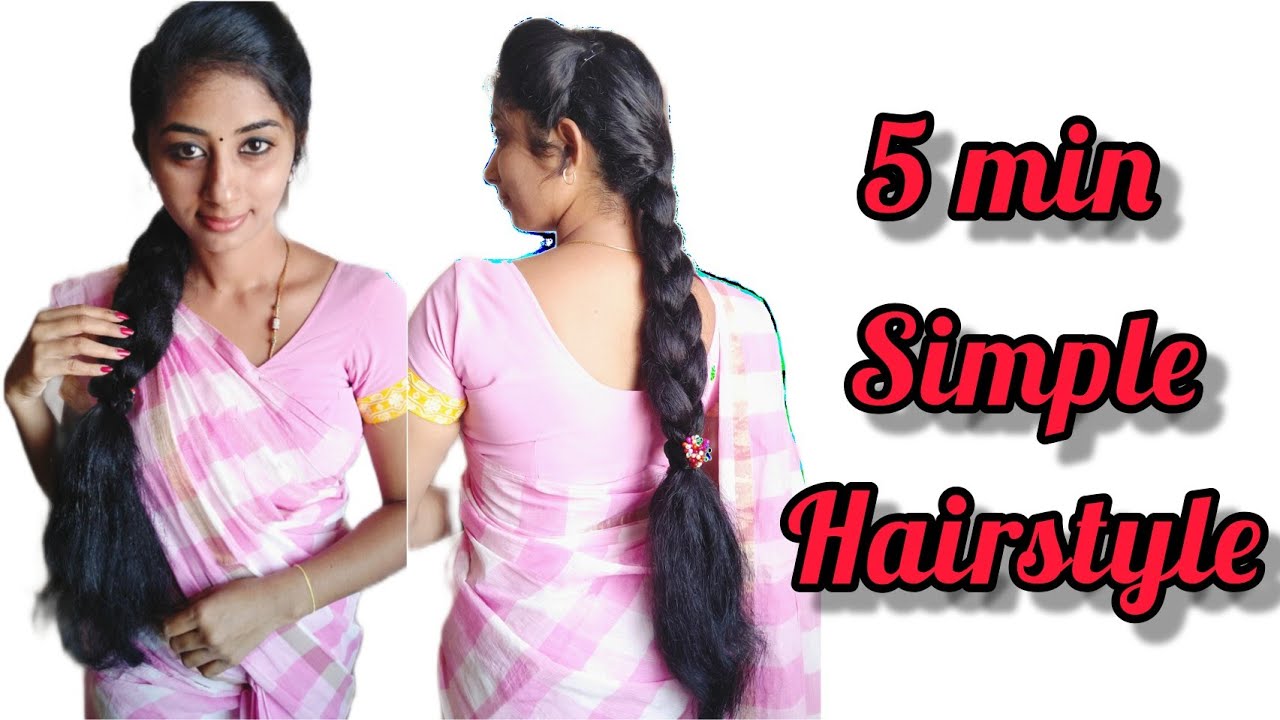 Simple Hairstyle for saree | Simple braid for Longhair | Requested Video | @SharmysVlogs ❤️