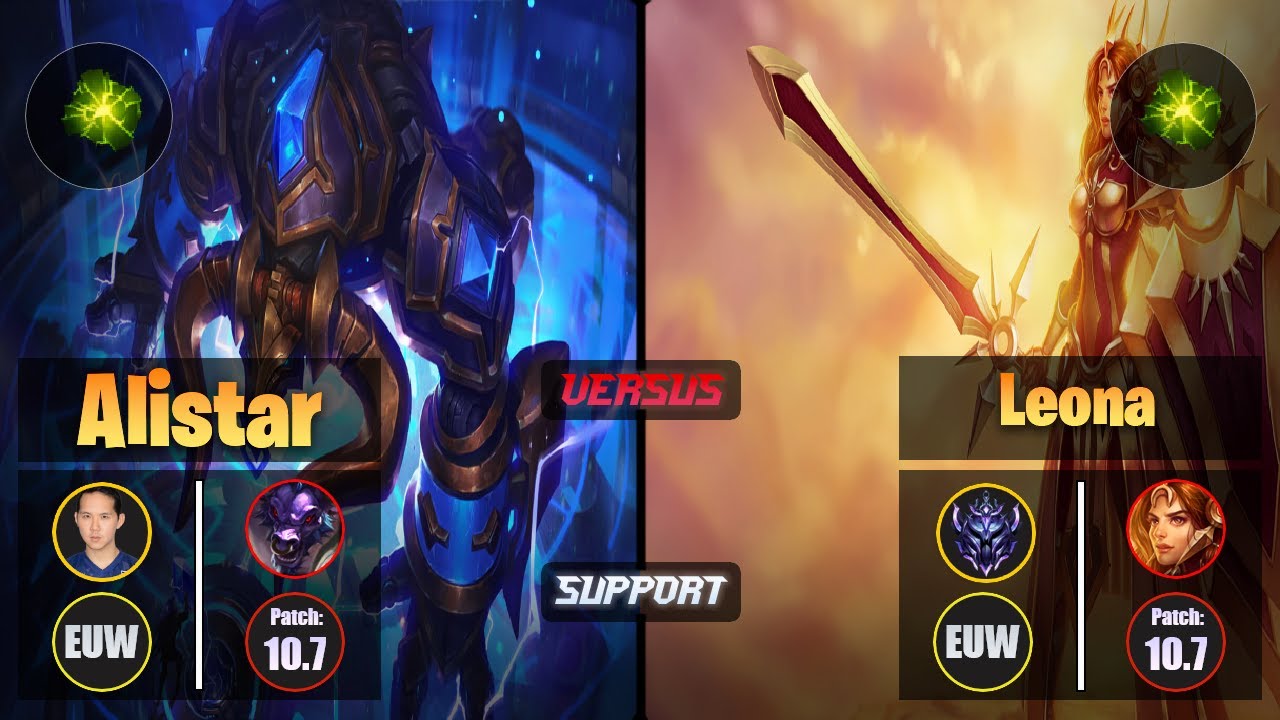 YellOwStaR ALISTAR (Support) [Aftershock] VS LEONA - Diamond EUW Patch 10.7