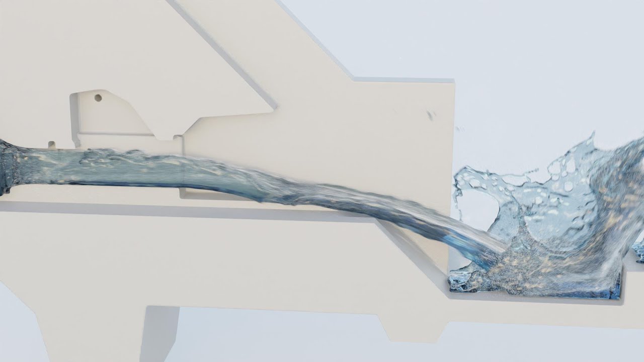 Flow through bottom discharger Simulation - Fluid Mechanics - DualSPHysics