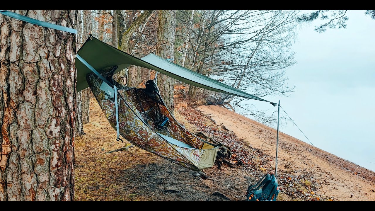 The best stealth camping backpacking lay flat hammock Amok Draumr 5.0 my setup and modifications