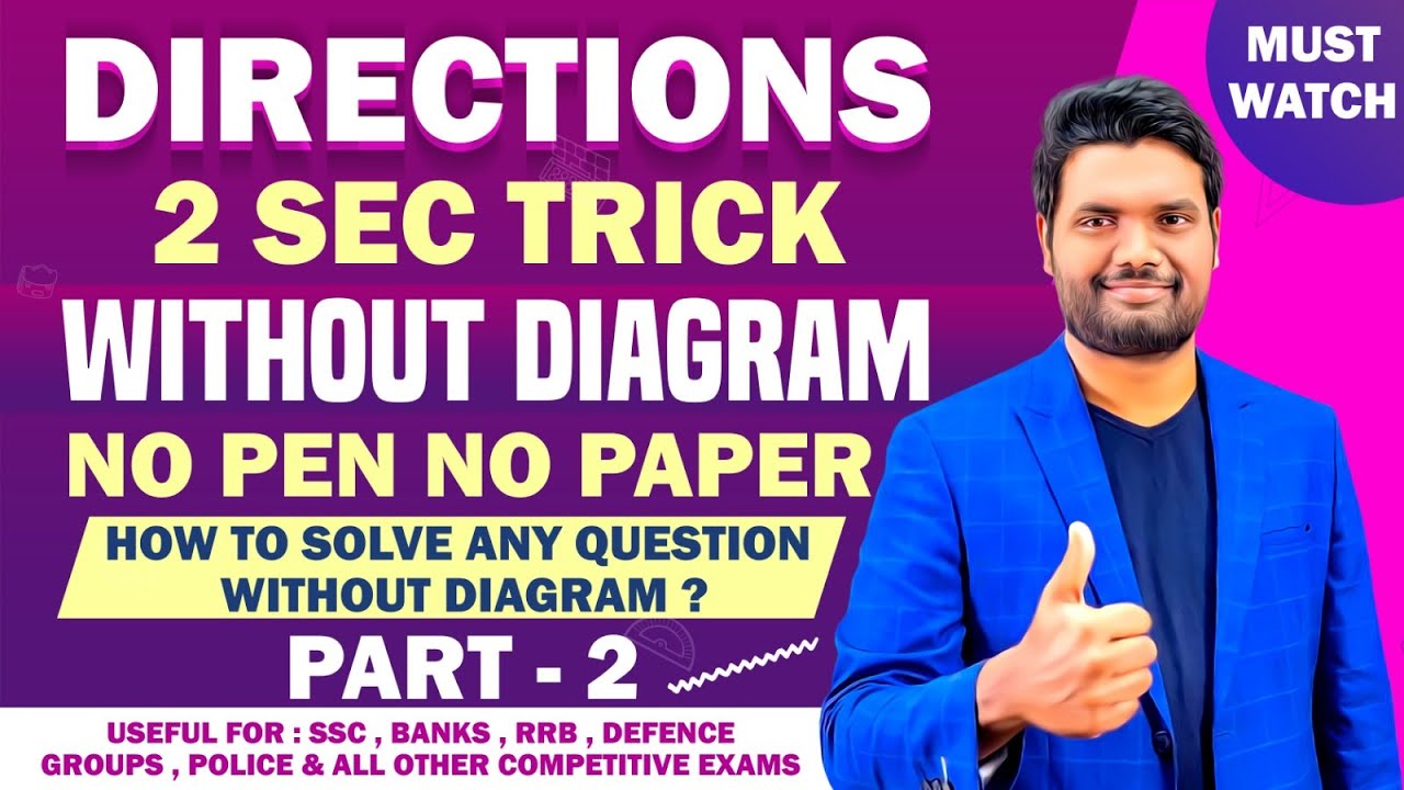 DIRECTIONS (PART - 2) 2 SEC TRICKS | NO PEN NO PAPER (WITHOUT DIAGRAM) | SMART & BEST TRICKS