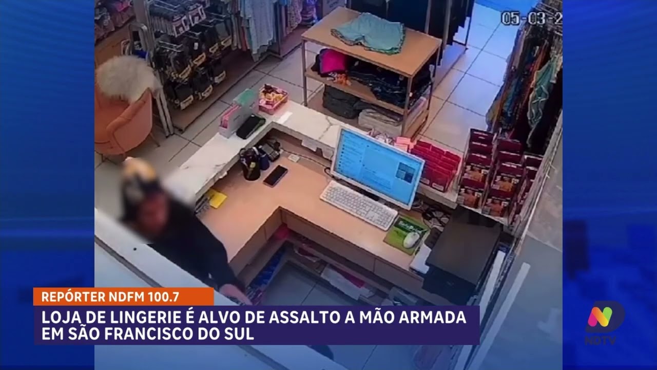Loja de lingerie é alvo de assalto à mão armada em São Francisco do Sul