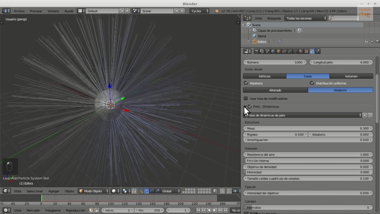 Tutorial Blender   UD17G Sistemas de Partículas 6. Pelo.