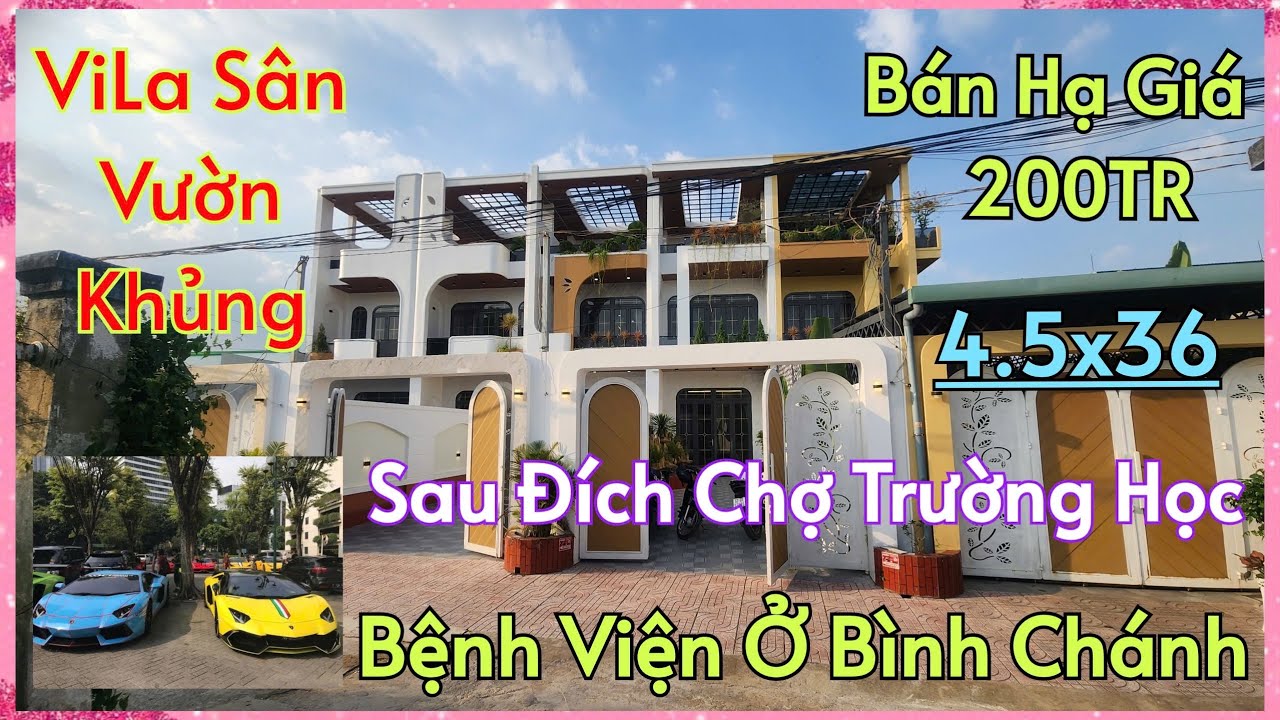 Mê Đắm Đuối_ViLa Sân Vườn Hạ 200TR 160m2 Thổ Cư Sau Đích Chợ Trường Học Đinh Đức Thiện BÌNH CHÁNH