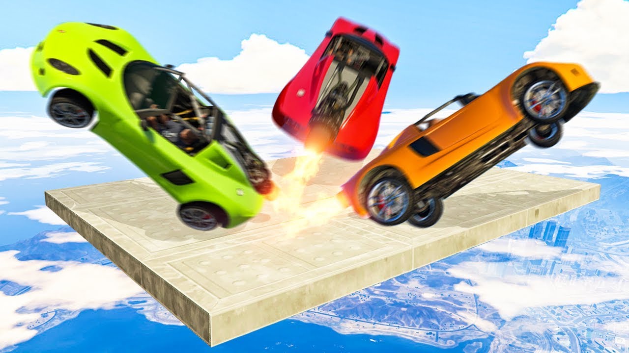 SKY HIGH ROCKET CAR DERBY! (Gta 5 Funny Moments)