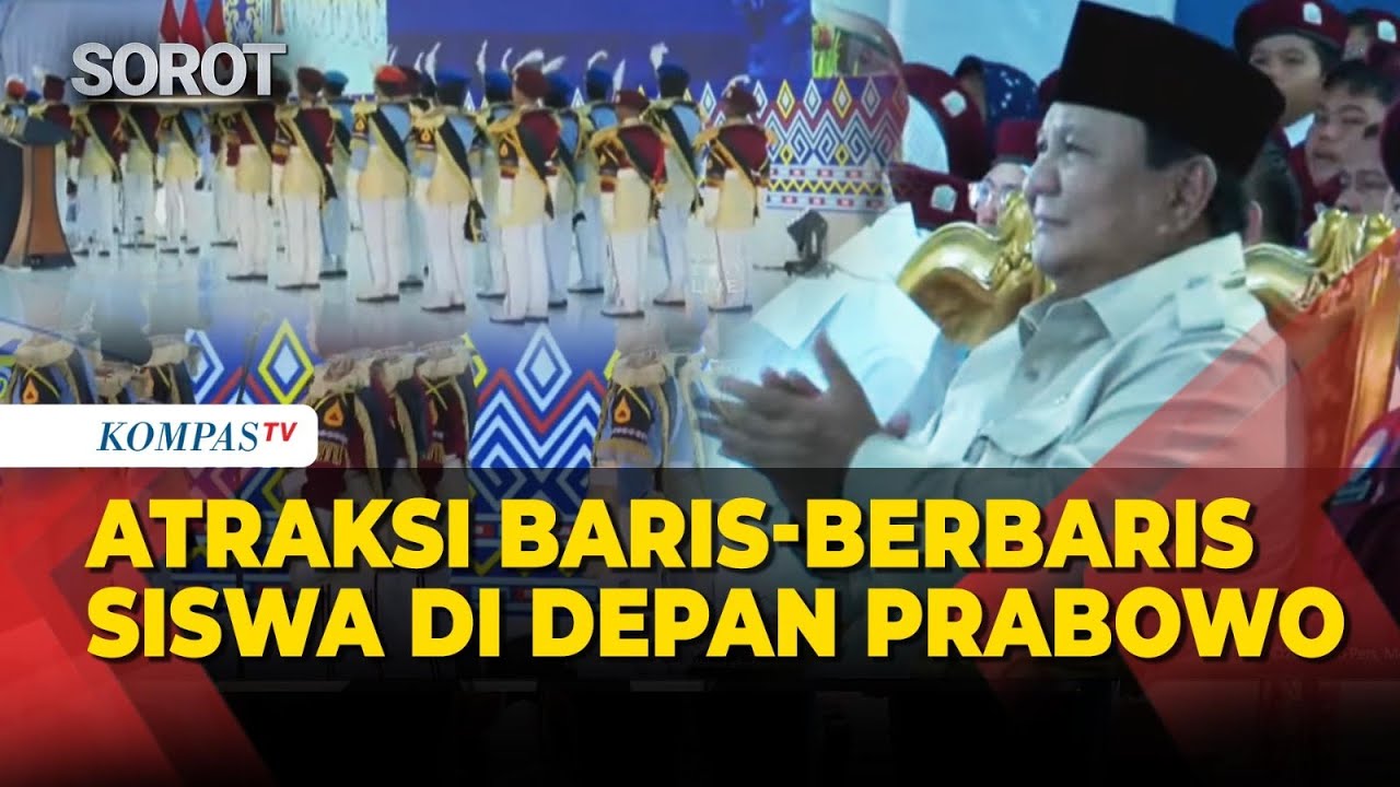 Terpukau! Presiden Prabowo Tepuk Tangan Lihat Aksi Baris-Berbaris Siswa di Peresmian Sekolah Rakyat