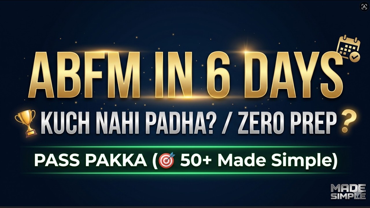 ABFM Kaise Pass Karein in Last 5 Days? 😱 Zero Preparation Strategy! | CAIIB June 2026