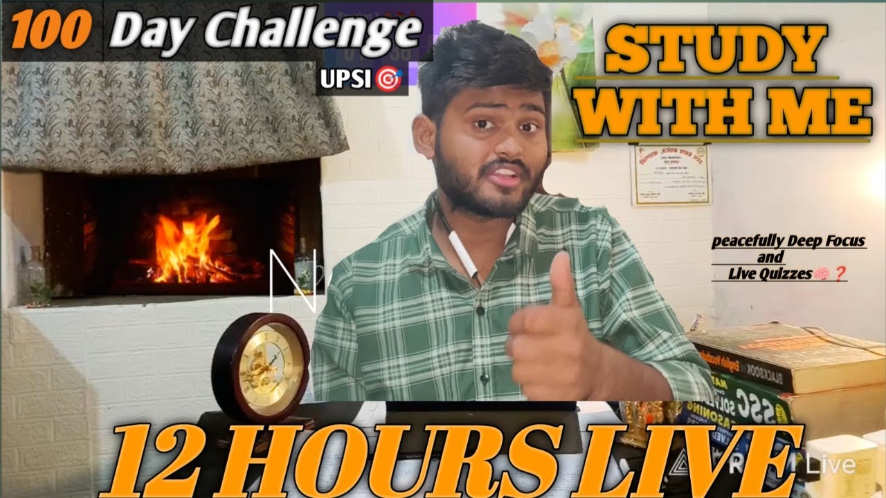 🔴LIVE STUDY | 12HOURS | 21/100 Day Study Challenge | STUDY WITH ME📚 Cozy Fireplace🪵🔥 Ambience