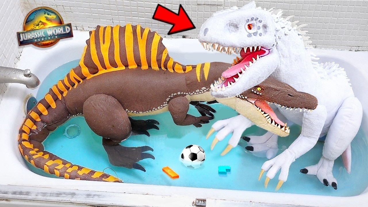 All Jurassic World Rebirth - INDOMINUS REX VS SPINOSAURUS  (Bath Party)