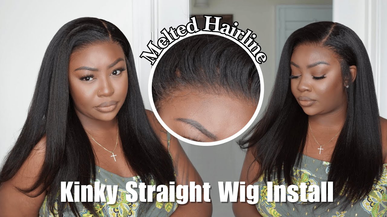 Kinky Straight Wig Install That Looks Like a SILK PRESS! 🤩Natural Hair Vibe, Zero Damage|Myfirstwig