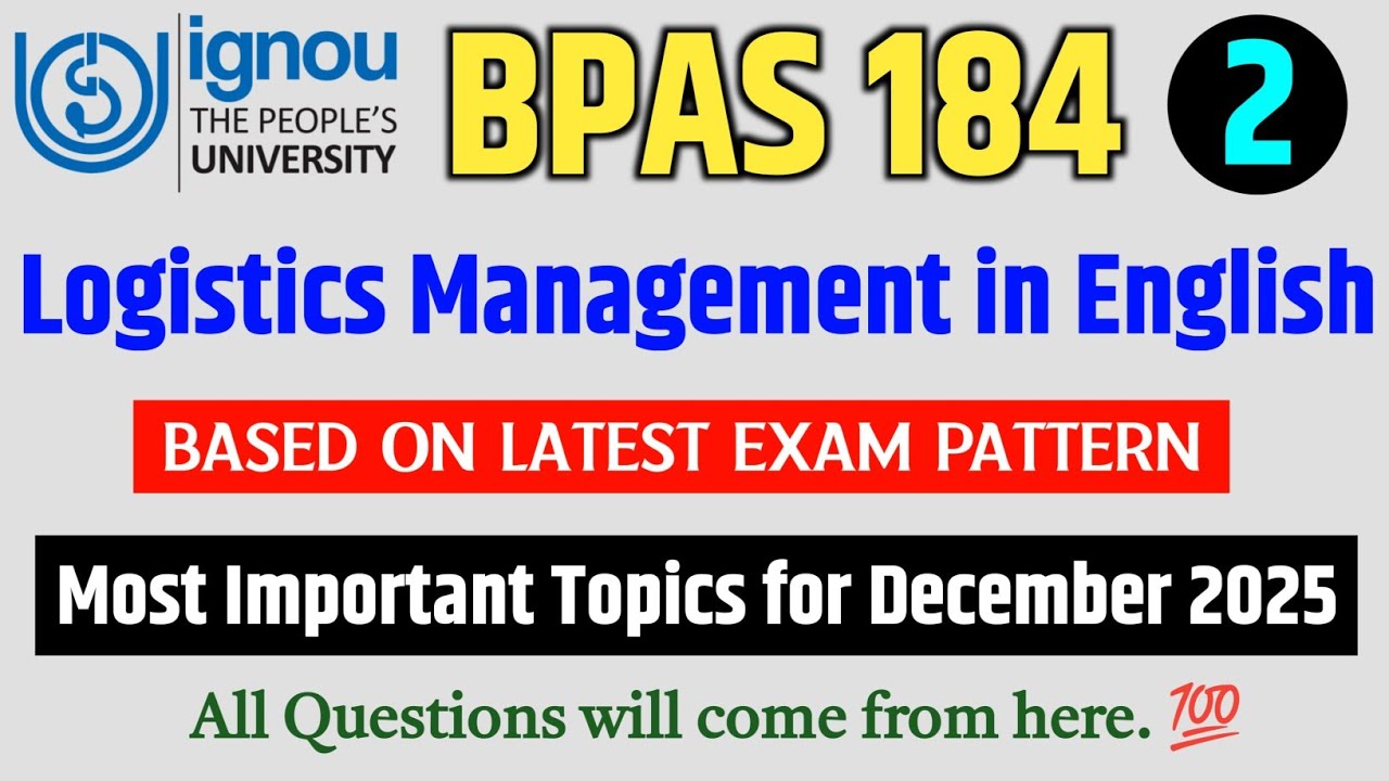 BPAS 184 Important Questions December 2025 Exam in English | BPAS 184 Question Paper December 2025