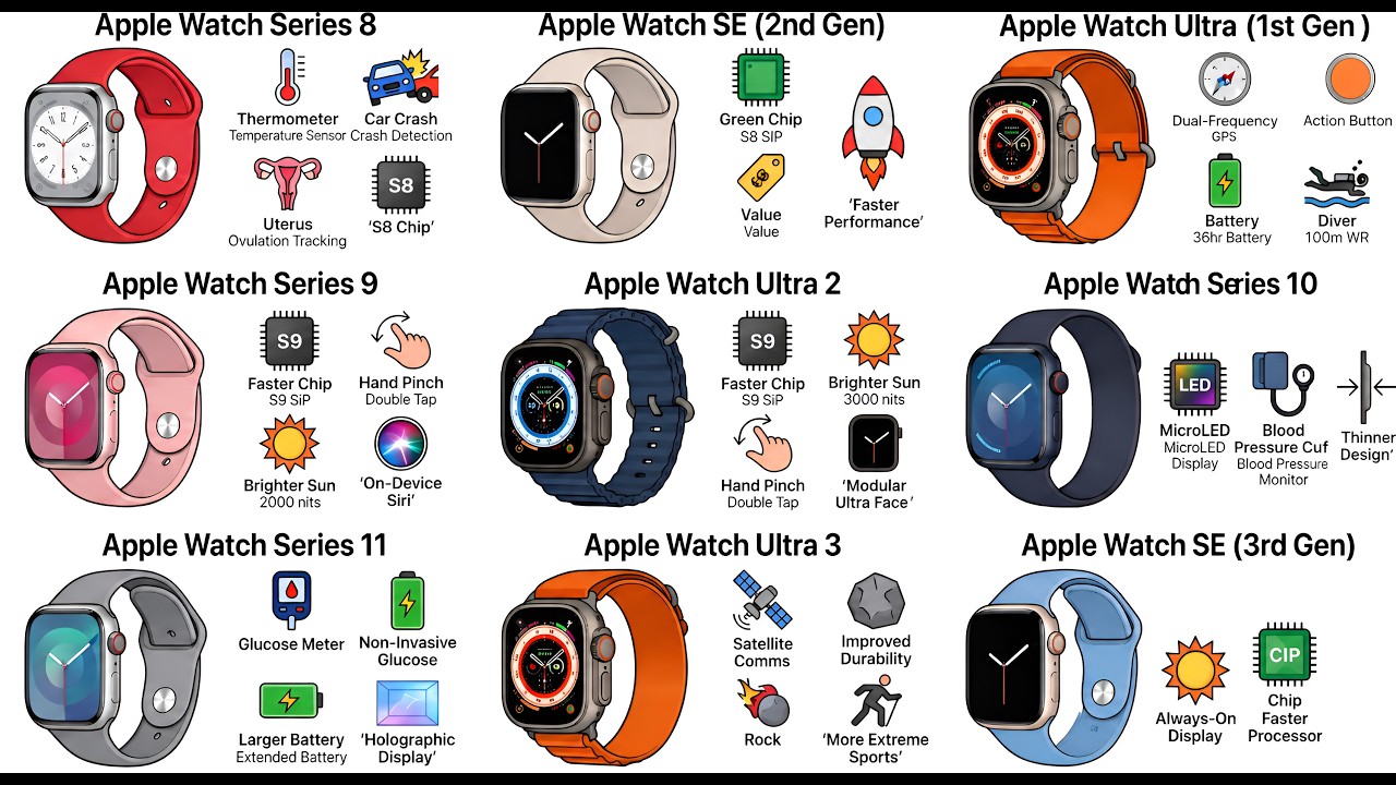 Обзор всех моделей Apple Watch