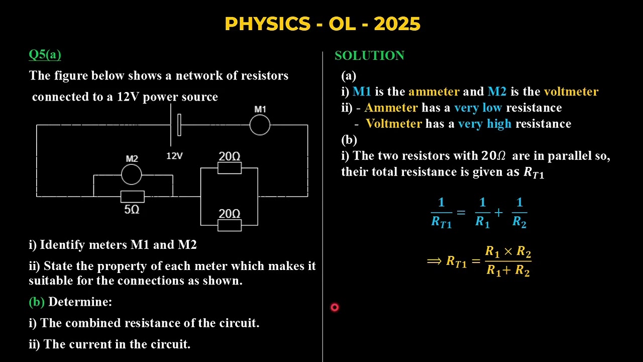 PHYSICS O'LEVEL _ 2025 l Paper 2 l Question 5