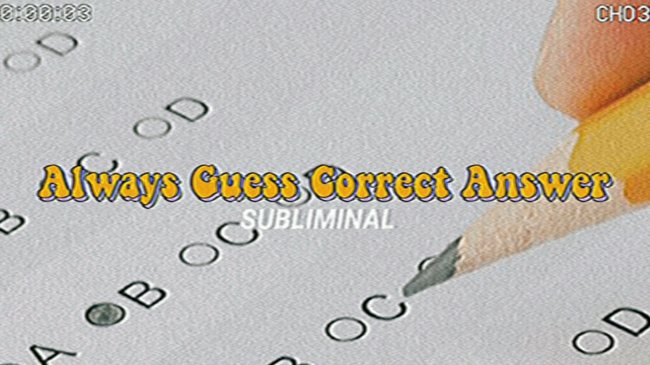 Guess Correct Answers (No Study) SUB