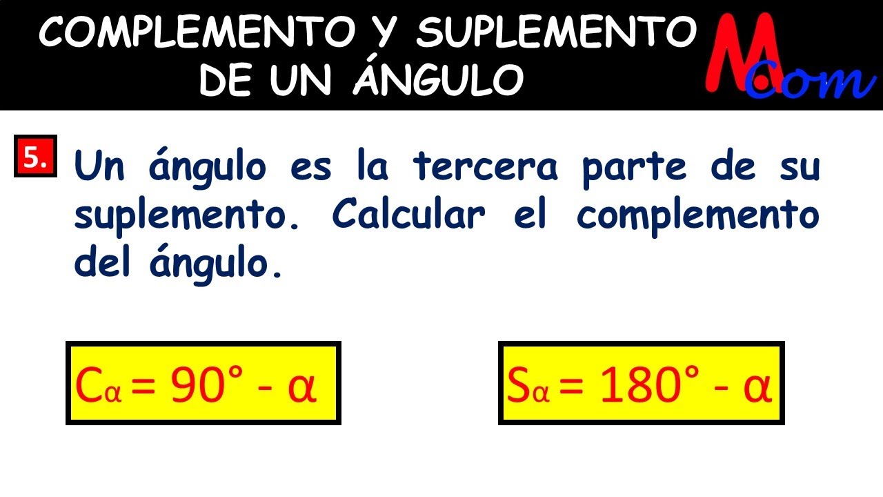 Un ángulo es la tercera parte de su suplemento . Calcular el complemento del ángulo