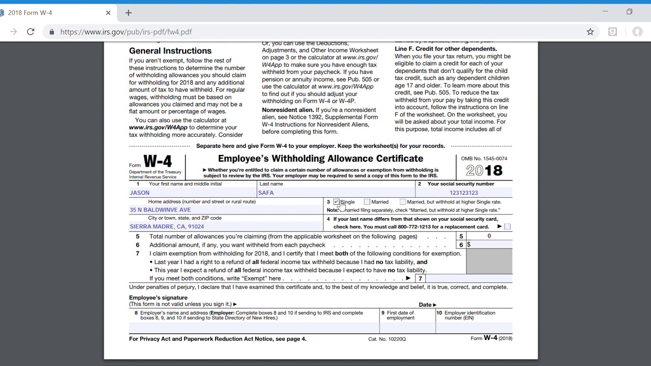 How to fill out your 2018 W-4 form
