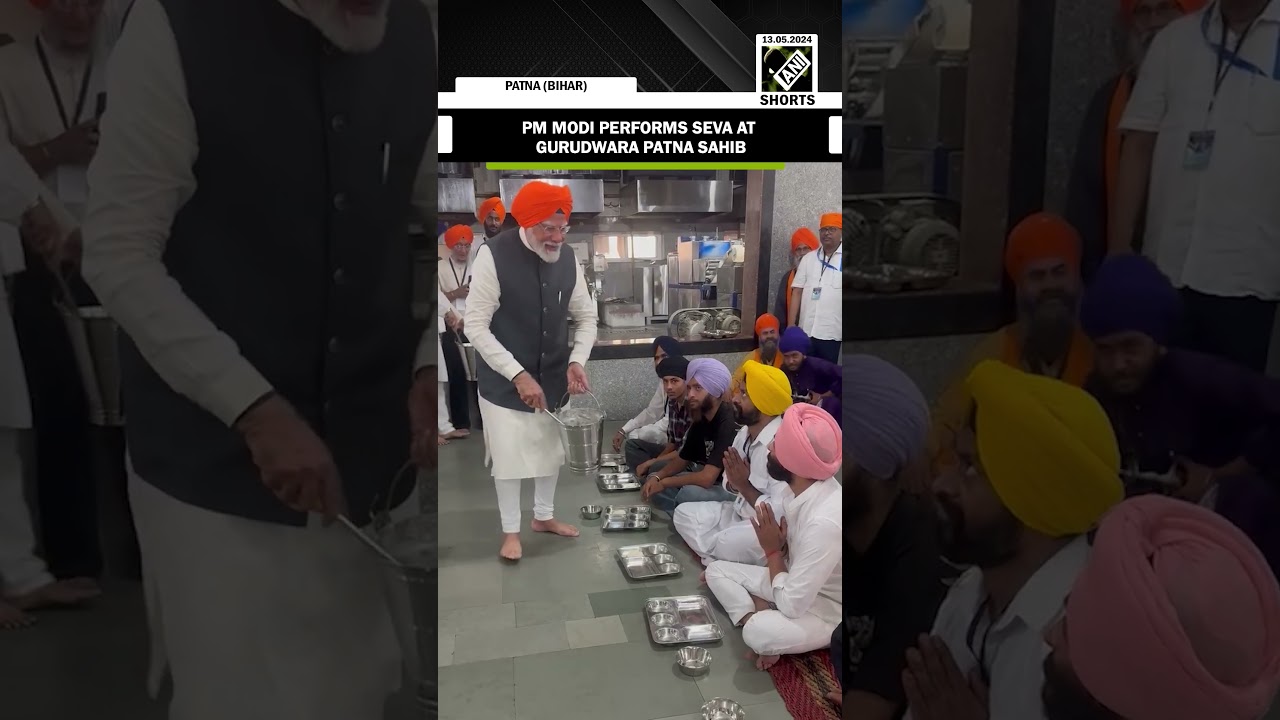 PM Modi performs &lsquo;seva&rsquo; at Gurudwara Patna Sahib |Lok Sabha Elections