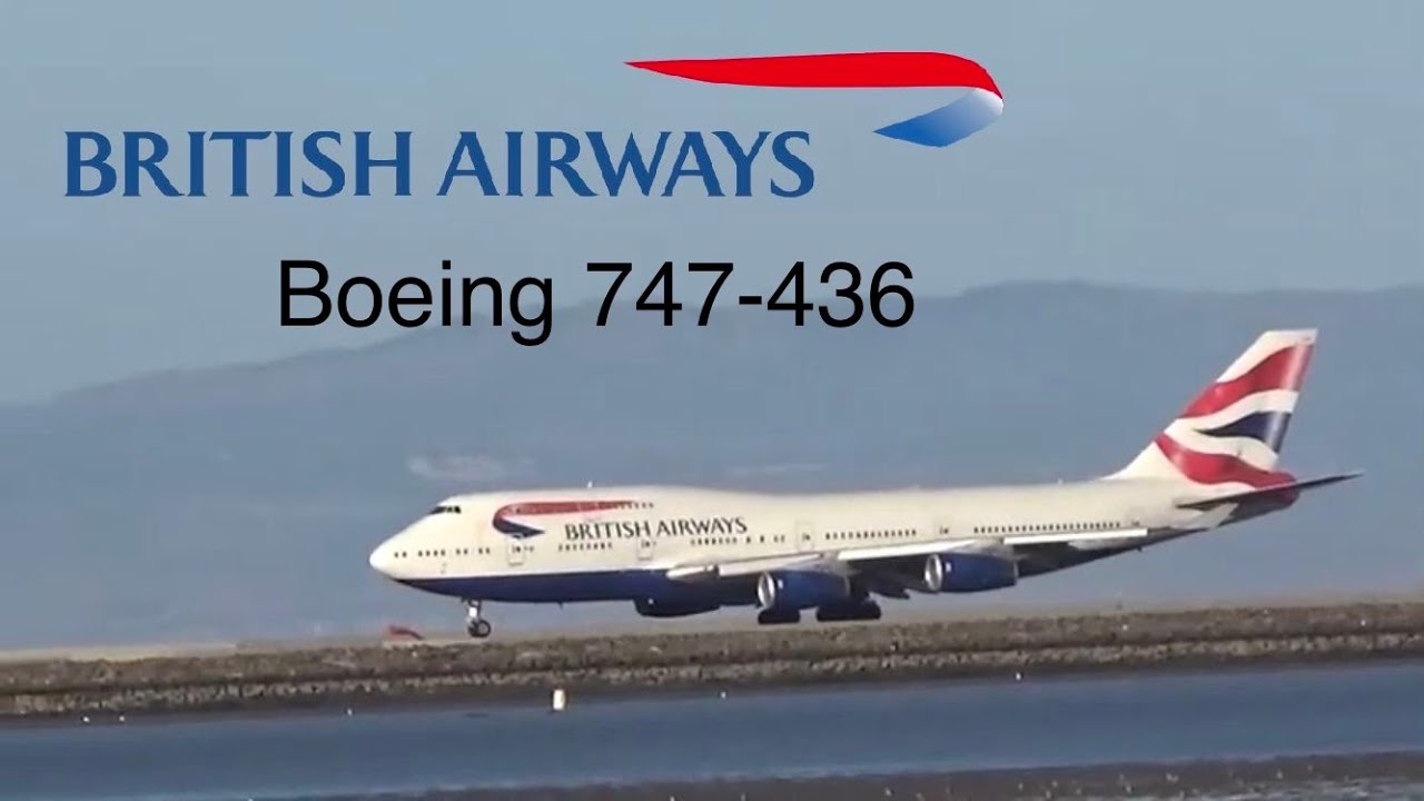 British Airways Boeing 747-400 G-CIVH takeoff at San Francisco international airport