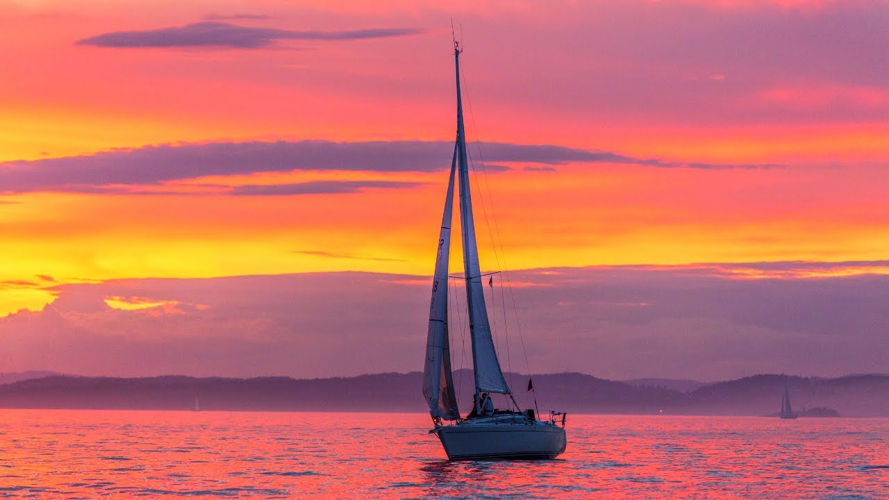 Relaxing mediterranean sailing scenes with soothing ambient music