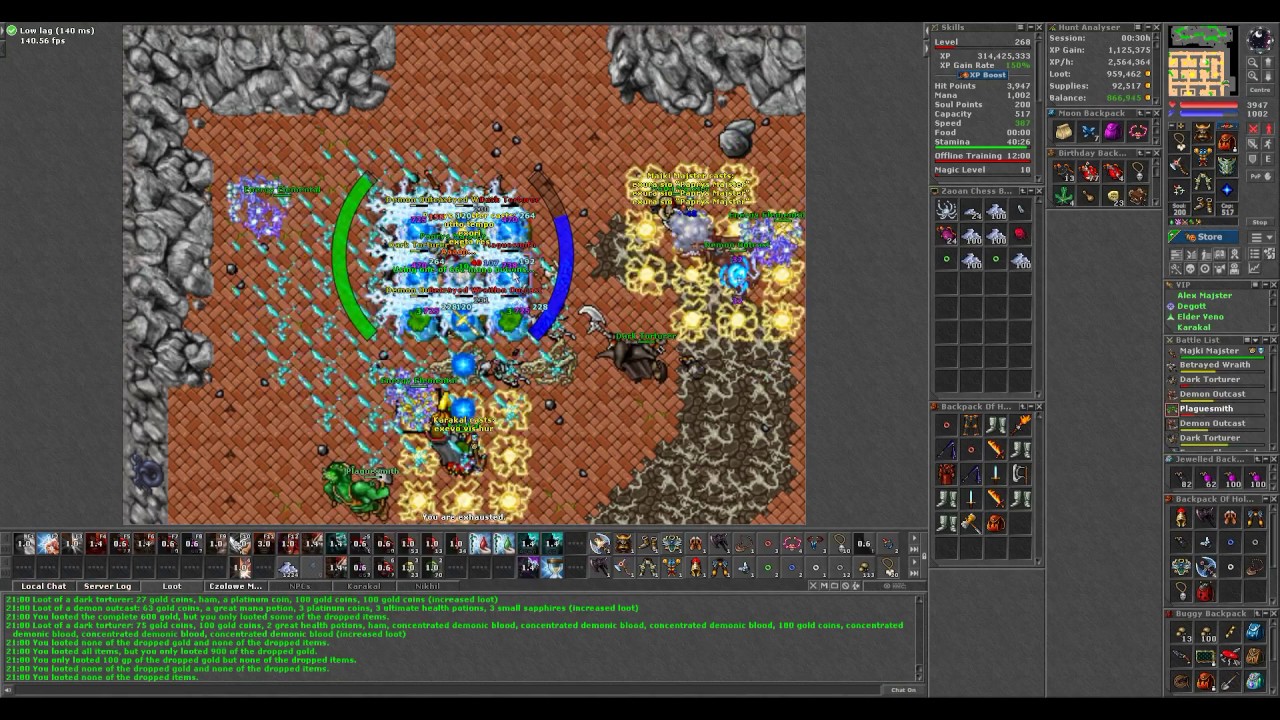 [2x Loot + Quick Looting] Tibia Prison -2 268EK 268ED 207MS 1,8kk/h without stamina by Paprys