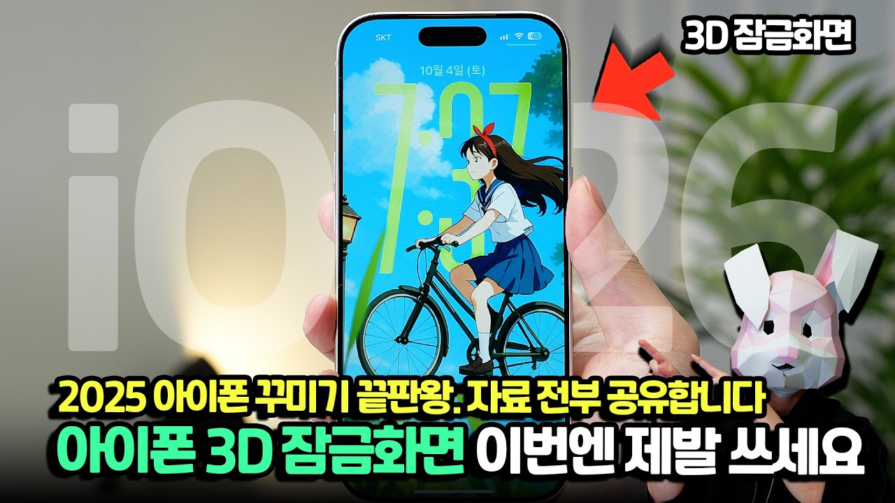 진짜 3D 잠금화면 미쳤습니다. 이게 아이폰에서 됨? 이번에 꼭 쓰세요. 저만쓰는 자료 전부 드립니다 아이폰 꾸미기 iOS26