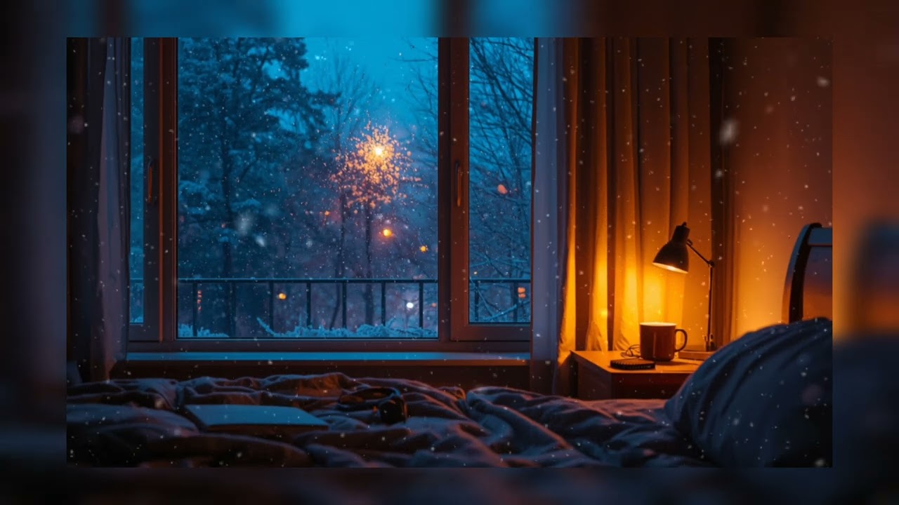 Snowy Night Lofi ❄️ Cozy Beats for Focus & Calm (1 Hour)