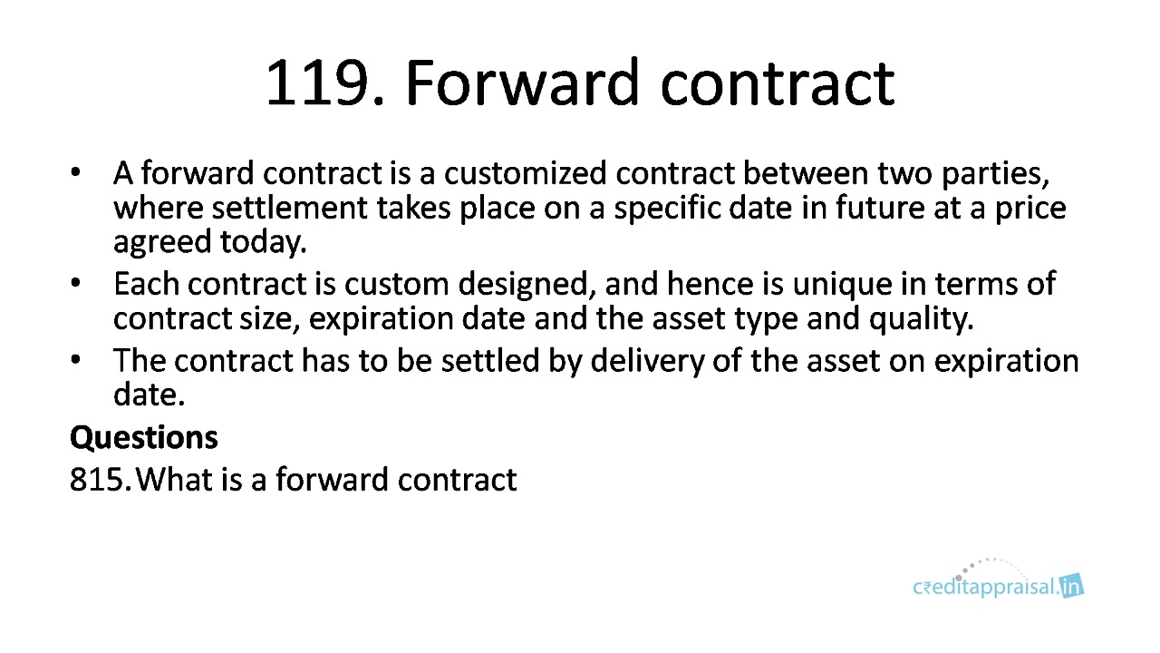 119 120. Forward contracts and futures