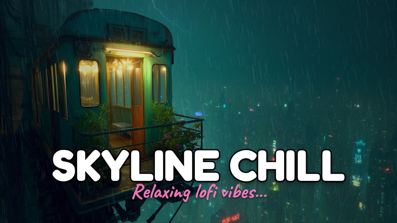 Forward Into Era 🌙 Nightscape / CyberEra / Lofi / Music ☔ | Aerial Rainfall