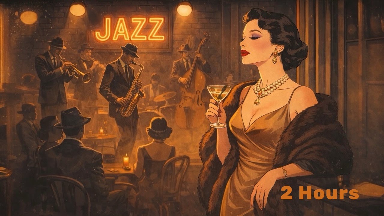 🎷 2 Hours of Warm Vintage Jazz Cozy 1930s Swing • Old Vinyl • Winter Night Ambience 