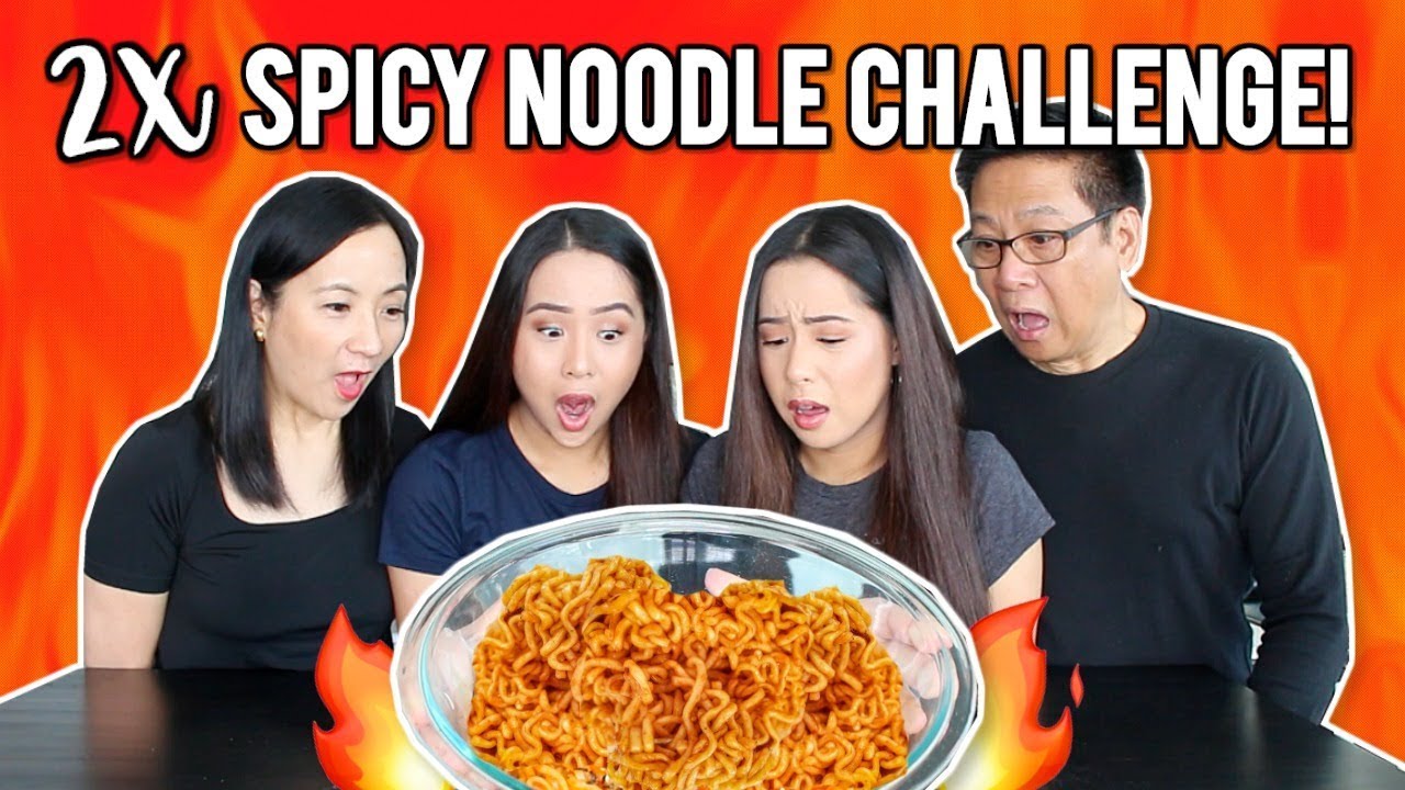 2X SPICY NOODLE CHALLENGE W/ OUR PARENTS! | Caleon Twins