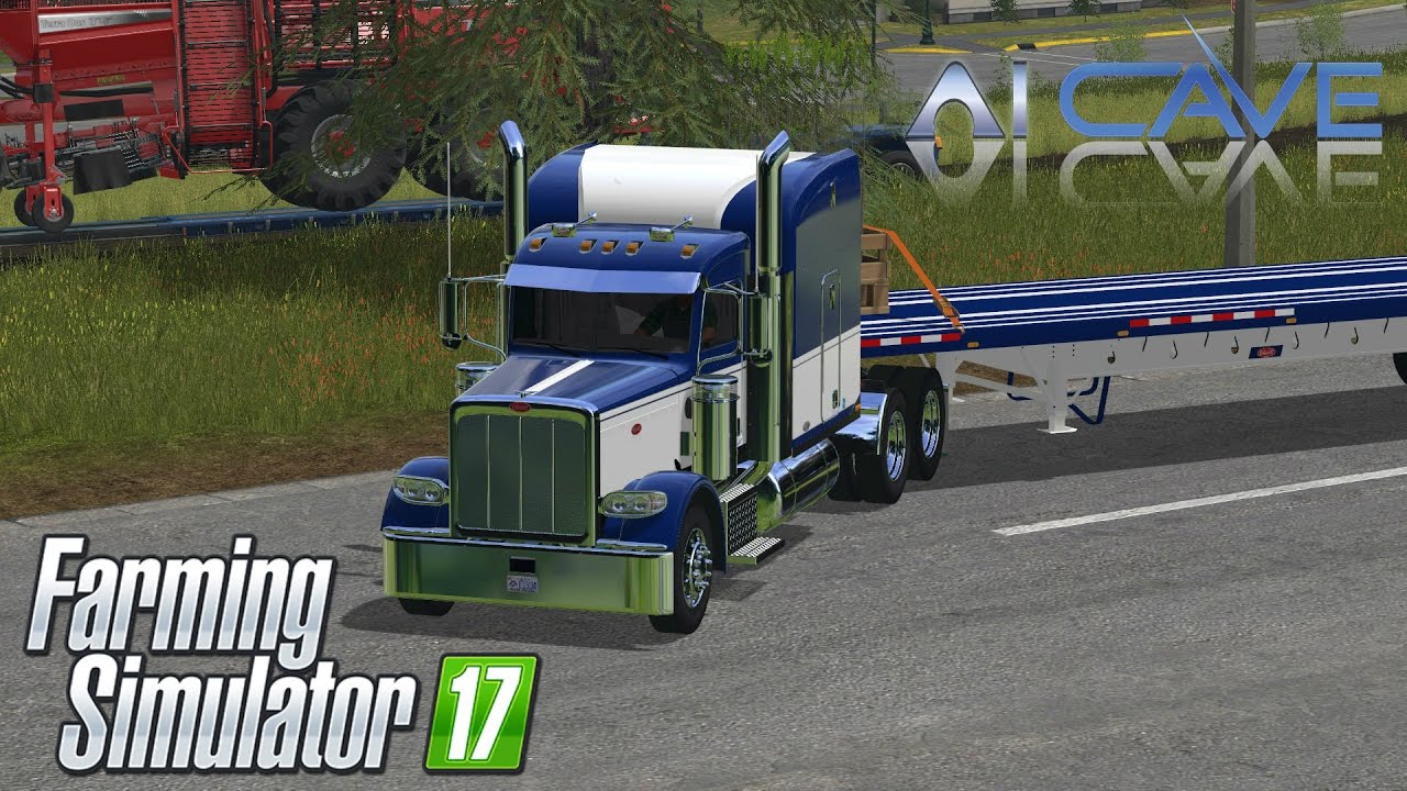 Farming Simulator 2017 Mods - Peterbilt 388 Truck and Manic Flatbed Trailer