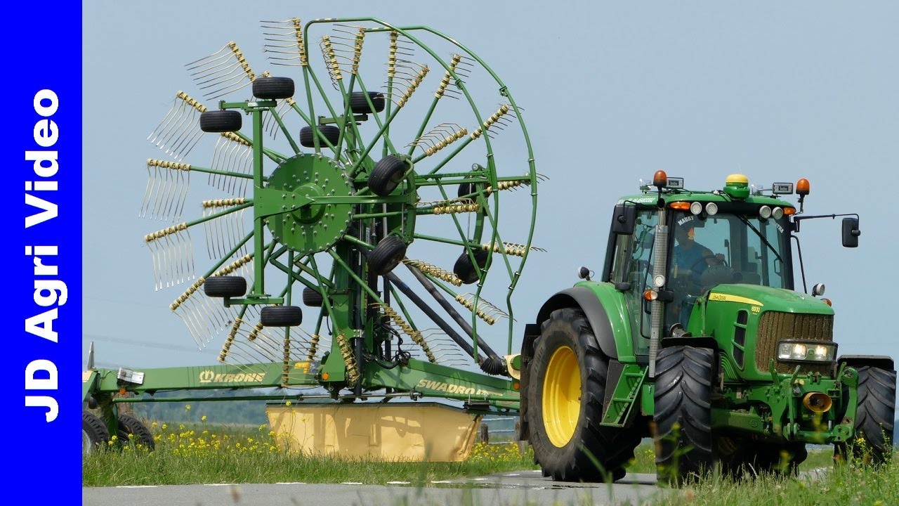 John Deere 6930 + Krone Swadro TC930 | Gras harken | Raking grass | H van den Berg Doornspijk | 2020