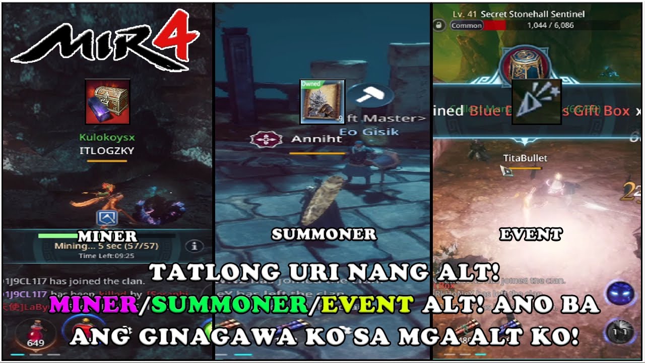 MIR4 - TATLONG URI NANG ALT! ETO ANG DAILY ACTIVITY NA GINAGAWA KO PARA SA RESOURCES NG ALTS! - F2P