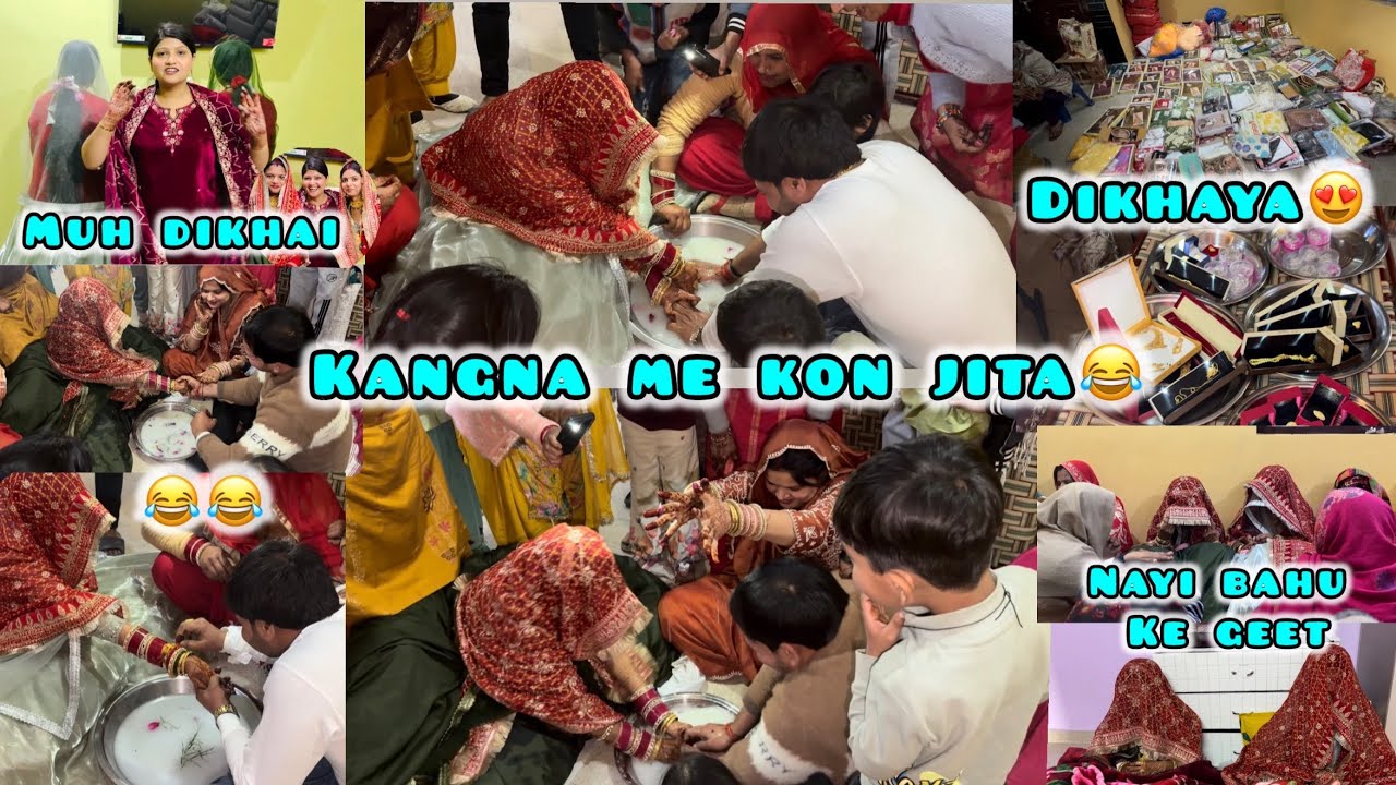 Kangne me kon jita😂Muh dikhai😍kya kya aaya dono dulhano ke ghar se saman ka dikhaya hua❤️