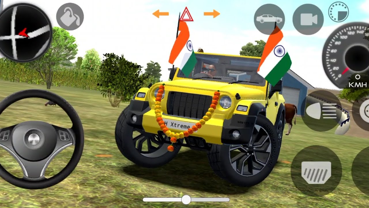 Modified Mahindra Thar 😈 yellow Thar (Gadi Wala game) adventure game 