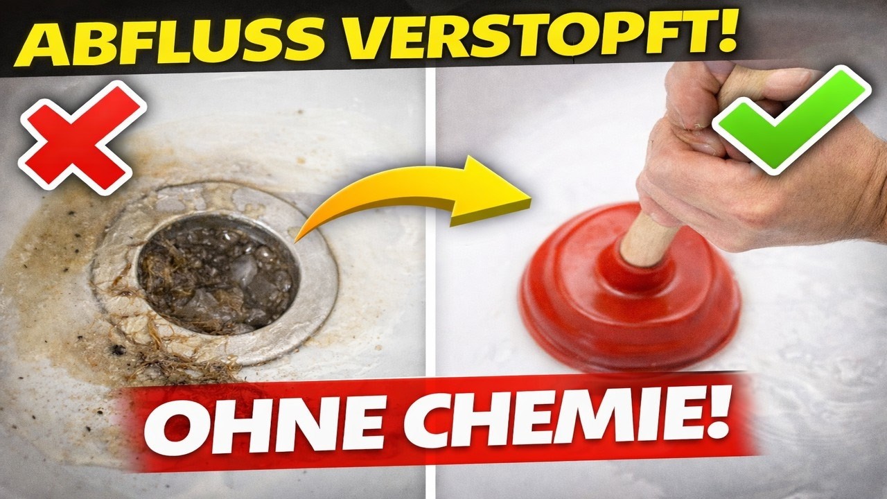 ABFLUSS VERSTOPFUNG OHNE CHEMIE! OHNE HAUSMITTEL! - EINFACH UND SCHNELL BESEITIGEN! | TUTORIAL