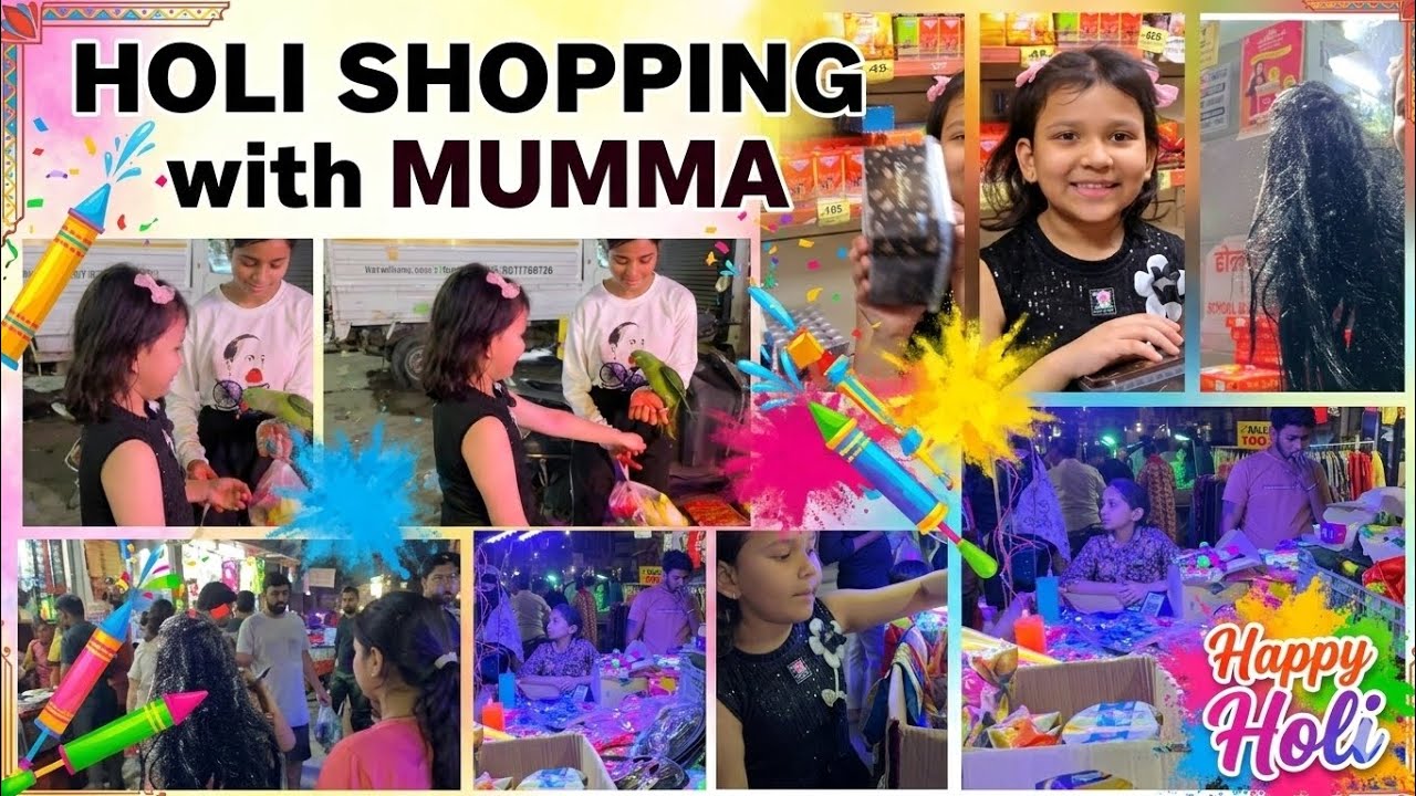 Holi shopping with mumma yayyy🎊🎨 #vlogs #youtube #viralvideos #daily vlogs 