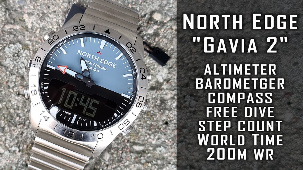 North Edge Gavia 2 full review. 200m WR/Diving Depth/Alti/Baro/Compass/Pedometer #264 #gedmislaguna