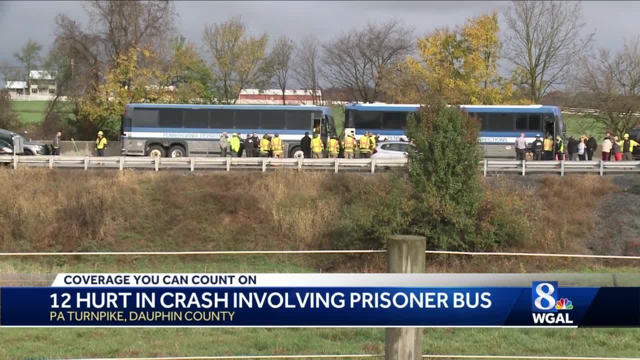 Corrections department bus crashes on Pennsylvania Turnpike