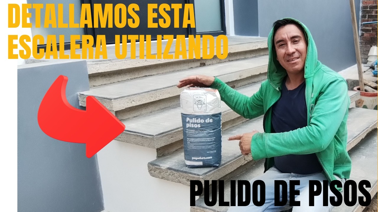Utilizamos pulido de piso para detallar una escalera