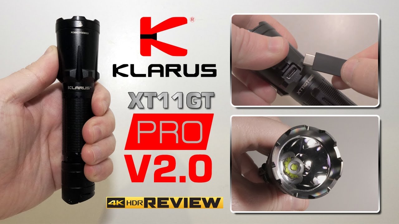 KLARUS XT11GT Pro V2.0 - 3300 lumens dual switch Tactical flashlight - Type-C charging - 410m beam