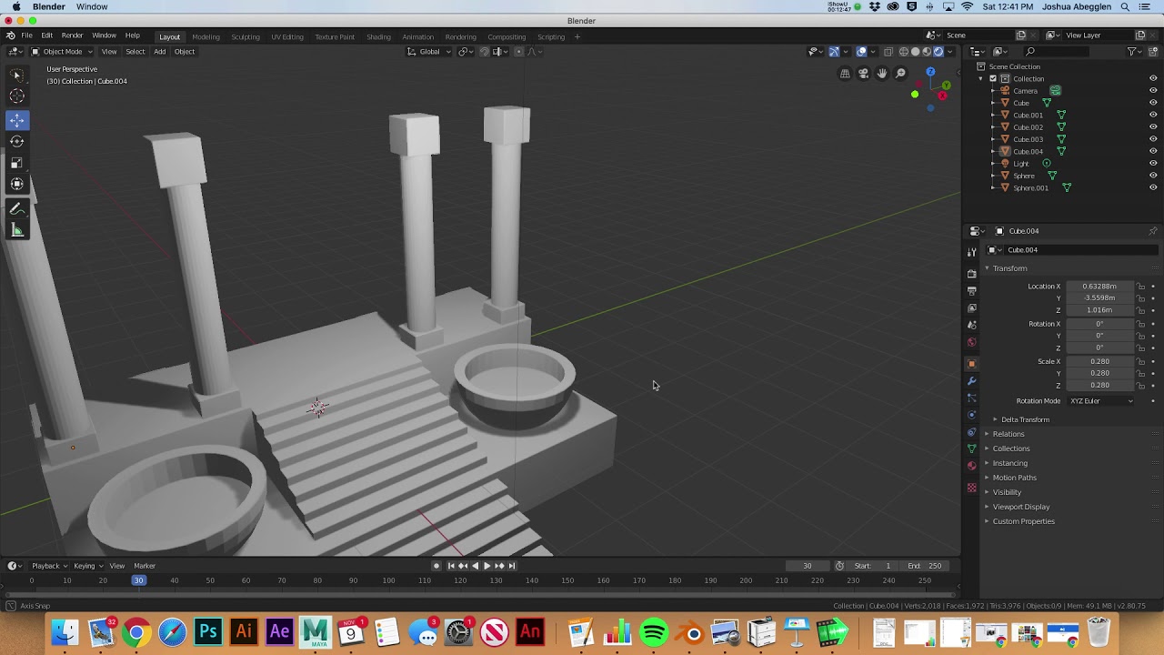 Modeling a greek-style temple in Blender